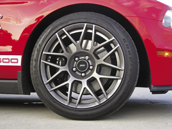 Gun metal forged alloys are included with the SVT Track Pack.