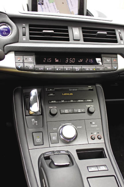 Inside the CT200h. Photo by Lee Bailie