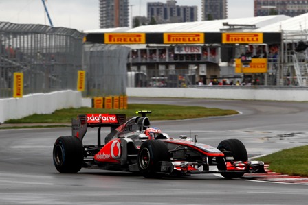 Jenson Button took the victory on the last lap at the Canadian Grand Prix. Photo by Pirelli Tire North America